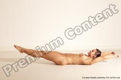 Nude Gymnastic poses Woman White Moving poses Athletic medium brown Dynamic poses Pinup